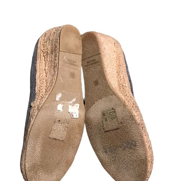 NYLA denim wedge excellent condition  size 8.5 peep toe denim wedges - Picture 4 of 4